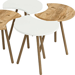 Helloshop26 Set de 4 Tables basses emboîtables 48 x 77 x 77 cm blanc / effet bois 03_0008526