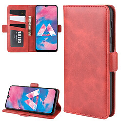 Wewoo Housse Coque Pour Galaxy M30S Double boucle Crazy Horse Business Holster de téléphone portable avec fonction de support de portefeuille de carte Rouge