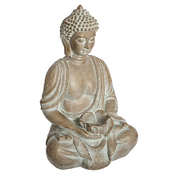 Atmosphera, Createur D'Interieur Statuette de Bouddha Eté Indien - H. 39 cm - Beige effet blanchi