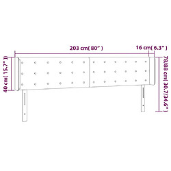 vidaXL Tête de lit à LED Crème 203x16x78/88 cm Tissu pas cher