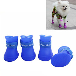 Wewoo Belles chaussures chien chiot couleur bleu bonbon caoutchouc bottes imperméables de pluie, S, taille: 4,3 x 3,3 cm