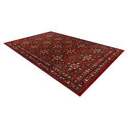 Avis RUGSX Tapis en laine KASHQAI 4372 300 Fleurs, cadre bordeaux 80x160 cm