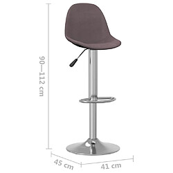 vidaXL Tabourets de bar lot de 2 taupe tissu pas cher