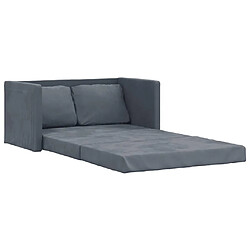 vidaXL Canapé-lit 2 en 1 gris foncé 122x204x55 cm velours