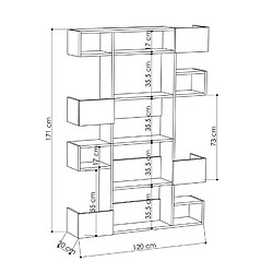 Acheter Concept Usine Bibliothèque bois et anthracite ELIO