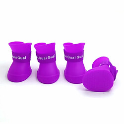 Wewoo Belles chaussures chien chiot couleur Violet bonbon caoutchouc bottes imperméables de pluie, S, taille: 4,3 x 3,3 cm