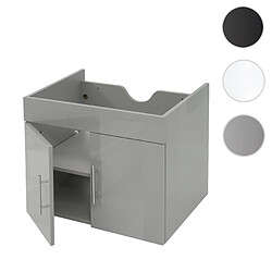 Mendler Meuble sous-lavabo HWC-D16, meuble sous-lavabo meuble de salle de bain, brillant 60cm ~ gris