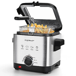 Aigostar Fries 3000041ZD - Friteuse compacte 100% sans BPA avec grande fenetre de vue et controle de la temperature