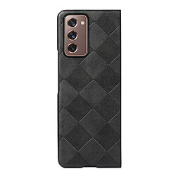 Coque en TPU + PU texture la grille noir pour votre Samsung Galaxy Z Fold2 5G