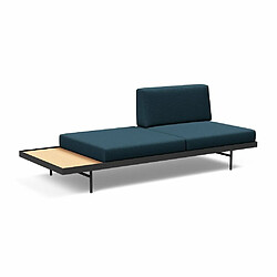 Inside 75 INNOVATION LIVING Canapé design PURI convertible lit 195*80 cm tissu Argus Navy Blue avec table chêne