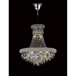 Luminaire Center Suspension Alexetra 9 Ampoules chrome poli/cristal