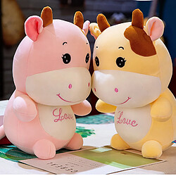 Avis Universal 25cm mignon rose jaune dessin animé poupée vache amour oreiller peluche drôle oreiller Saint Valentin mignon peluche enfant fille cadeau | oreiller en peluche (jaune)