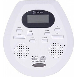 Denver DMP-395W Portable CD-Player CD, CD-R, CD-RW, MP3 INCL. Lautsprecherbox Blanc