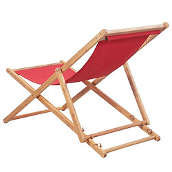 Avis Maison Chic Chaise pliable de plage pour relaxTissu et cadre en bois Rouge -GKD22878