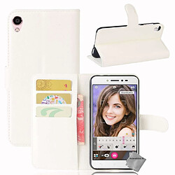 Htdmobiles Housse etui portefeuille pour Asus Zenfone Live ZB501KL + verre trempe - BLANC