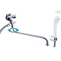 Rav Robinet mélangeur basse pression pour baignoire ou douche en chrome à long bec