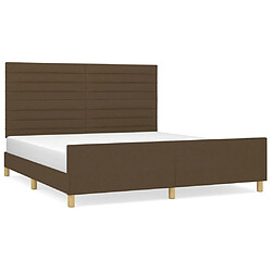 Maison Chic Lit adulte - Cadre Structure de lit avec tête de lit Contemporain Marron foncé 160x200 cm Tissu -MN29412