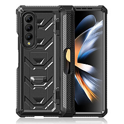 Coque en TPU anti-chocs avec béquille et porte-stylo pour votre Samsung Galaxy Z Fold4 5G SM-F936B - noir