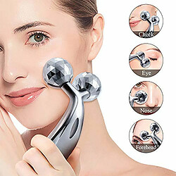 Acheter Justgreenbox 3D Roller Massager 360 Thin Face Full Body Shape Lifting Wrinkle Remover Facial Relaxation Tool Rotate, Argent