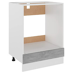 vidaXL Armoire à four Gris béton 60x46x81,5 cm Bois d’ingénierie