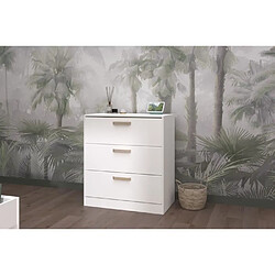 PARISOT Commode DREAM 3 tiroirs - Panneau de particules - Décor blanc - L79.7 x H87.8 x P43.8 cm