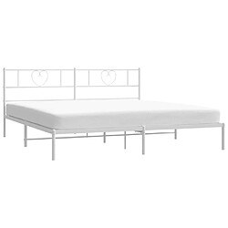 Avis Maison Chic Lit adulte - Cadre de lit métal avec tête de lit,Structure du lit Contemporain pour chambre blanc 200x200 cm -MN69720