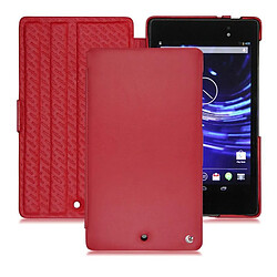 Housse cuir Asus Google Nexus 7 2 - Rabat horizontal - Rouge ( Nappa - Pantone #d50032 ) - NOREVE