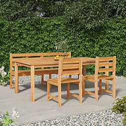 vidaXL Ensemble à manger de jardin 4 pcs Bois de teck massif