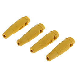 Avis Set 4pcs musical audio haut-parleur câble fil banane connecteur 50mm jaune