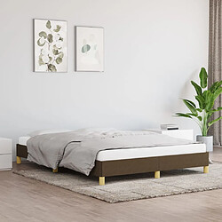 vidaXL Cadre de lit sans matelas marron foncé 160x200 cm tissu