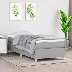 Maison Chic Lit Adulte - Lit simple Lit à sommier tapissier avec matelas moelleux - Meuble de Chambre - Gris clair 100x200cm Tissu -MN65074