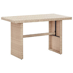 Maison Chic Table de jardin | Table d'extérieur Beige 110x60x74 cm Résine tressée -GKD86749