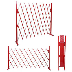 Mendler Grillage HWC-B34, grille protectrice télescopique, aluminium rouge/blanc ~ hauteur 153cm, largeur 32-265cm