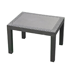 Mes Table basse de jardin 59x46x40 cm en plastique effet rotin anthracite