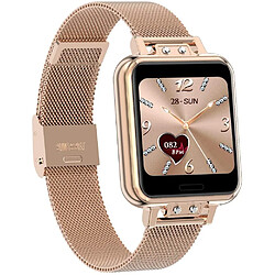 Chrono Montre Connectée pour Femme IP67 Moniteur de Fréquence Cardiaque de 1,22 Pouce Moniteur de Sommeil Pression Artérielle Bracelet d'Activité Intelligente Compatible avec iOS et Android - Or