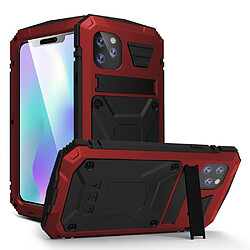 Coque en TPU antichoc étanche à la poussière étanche avec béquille 360° rouge pour votre Apple iPhone 11 Pro Max 6.5 pouces