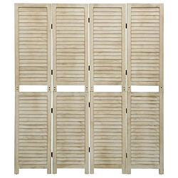 Maison Chic Paravent/Cloison de séparation 4 panneaux 140x165 cm Bois de Paulownia -MN40154