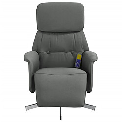 Avis vidaXL Fauteuil inclinable de massage et repose-pieds gris foncé tissu