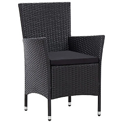 Maison Chic Mobilier à dîner 9 pcs de jardin avec coussins - Ensemble table et chaises d'extérieur - Salon/Mobilier de jardin classique Résine tressée Noir -MN31701 pas cher