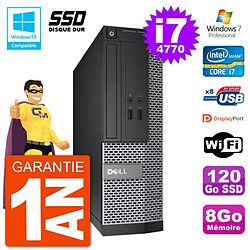 PC Dell 3020 SFF Intel i7-4770 RAM 8Go SSD 120Go Graveur DVD Wifi W7 - Occasion