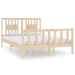 vidaXL Cadre de lit sans matelas 140x190 cm bois massif