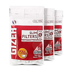 Gizeh Tubes Et Filtres Lot de 12 sachets de filtres à cigarette Gizeh Slim