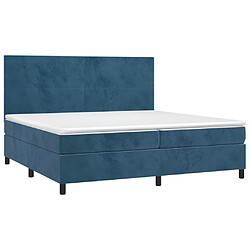 Avis Maison Chic Lit Adulte - Lit simple Lit à sommier tapissier et matelas moelleux - Meuble de Chambre - Bleu foncé 200x200cm Velours -MN37280