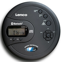 Lenco Lecteur CD/MP3 Bluetooth® portable avec protection antichoc CD-300BK Noir