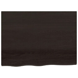 Avis vidaXL Étagère murale marron foncé 80x60x2 cm bois chêne massif traité