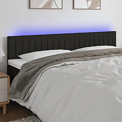 vidaXL Tête de lit à LED Noir 200x5x78/88 cm Tissu