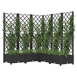 Avis Maison Chic Jardinière,Bac à fleurs avec treillis - pot de fleur Noir 120x120x121,5 cm PP -GKD78710