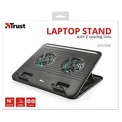 Trust Support pour PC Portable Stand Cyclone avec 2 Ventilateurs Inclinaison Réglable Noir