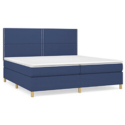 Maison Chic Structures de lit + matelas,Lit à sommier tapissier avec matelas Bleu 200x200 cm Tissu -MN31815