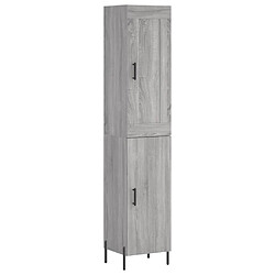 vidaXL Buffet haut Sonoma gris 34,5x34x180 cm Bois d'ingénierie